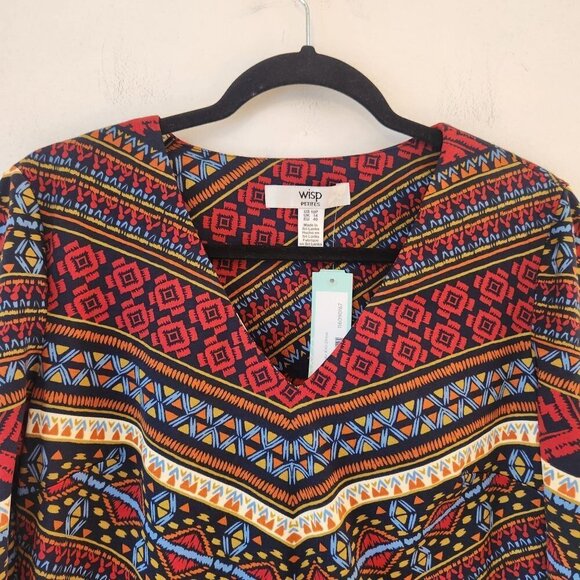 NWT Wisp Stitch Fix Gloria Ponte Knit Geometric Colorful Shift Dress Petite 10 - Picture 3 of 10